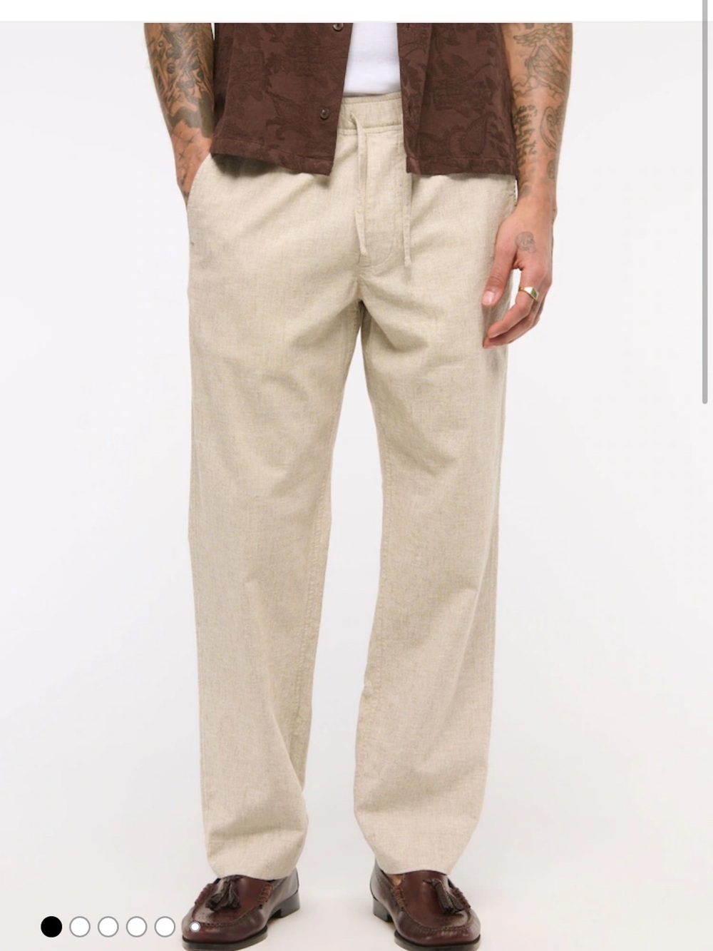 NWOT Men’s Abercrombie & Fitch Cream Loose Linen Trousers M